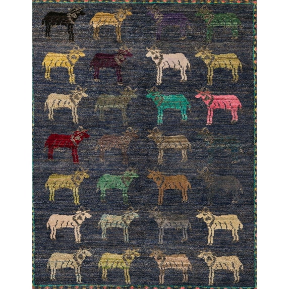 Ahgly Company Indoor Rectangle Abstract Sandstone Brown Abstract Area Rugs, 5' x 8'