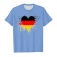 thumbnail image 2 of Hauts et T-Shirts pour Filles, T-Shirt à Manches Courtes et Col Rond avec Imprimé Drapeau Allemand, Tendance Mode Florale, 2 of 4
