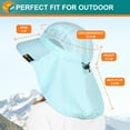 thumbnail image 4 of SUN CUBE Wide Brim Sun Hat with Neck Flap, Fishing Hiking for Women Safari, Neck Cover for Outdoor Sun Protection UPF50+ | Light Blue, 4 of 9