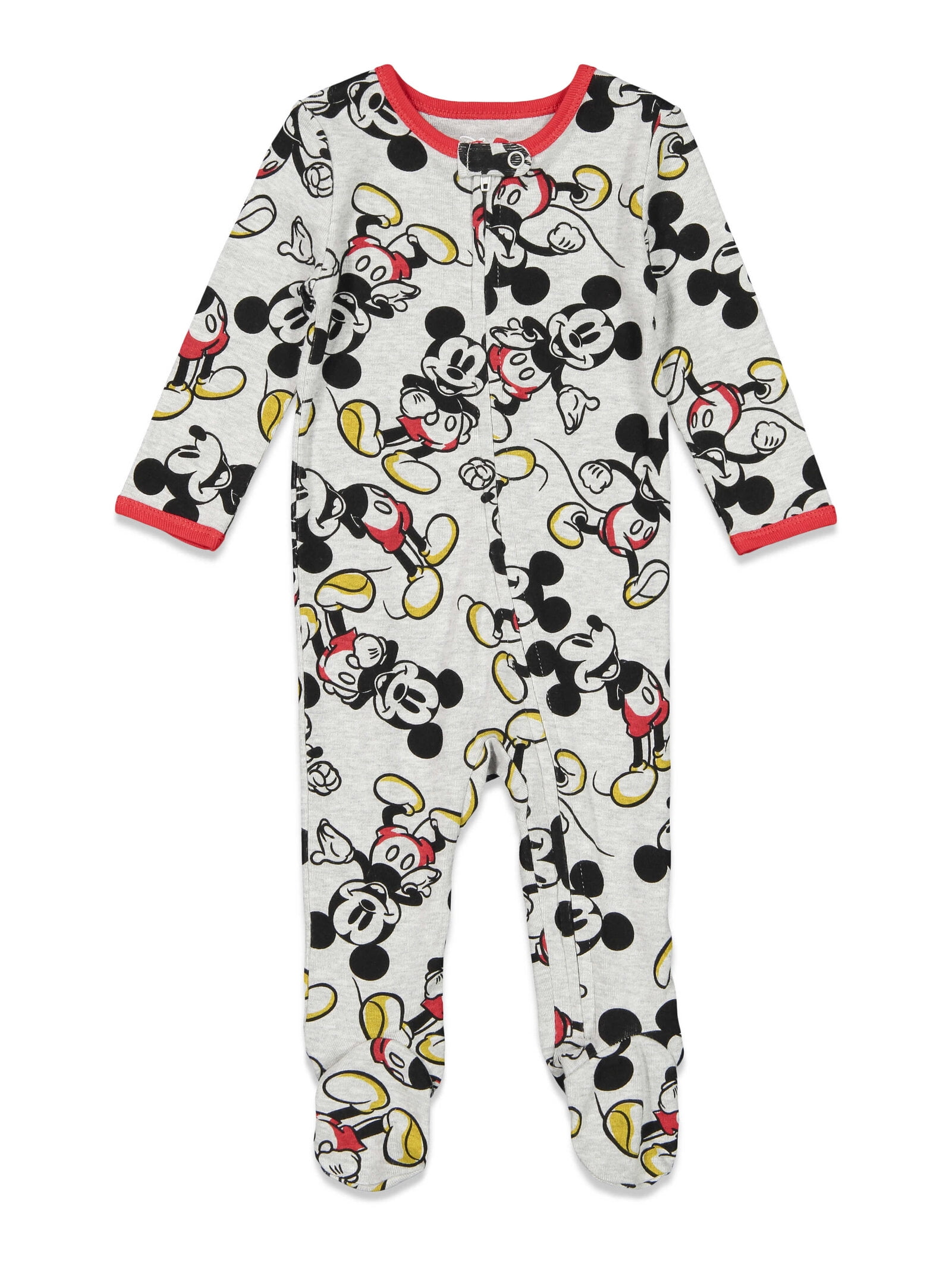 Disney Mickey Mouse Infant Baby Boys 2 Pack Zip Up Sleep N' Plays Newborn to Infant