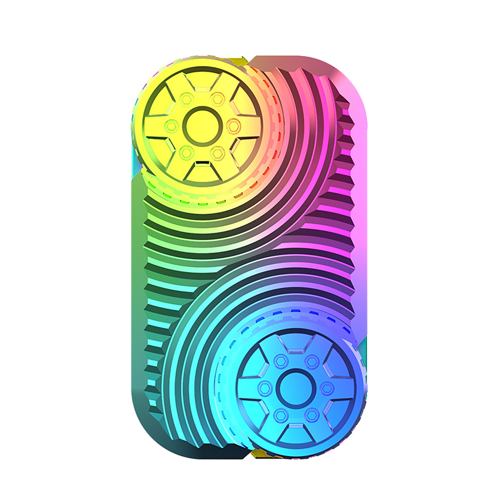 RRJ 3Pcs Stress ReliefToy, Wheel Rolling Infinite Push Card Palm Fidget SensoryToy, Metal Handheld Fidget Device for AdultsKidsAnxiety Relief Focus ADHD Autism