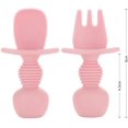 thumbnail image 1 of Tenedor de cuchara de silicona, juego de cubiertos para bebés, vajilla de cuchara y tenedor para bebés, juego de cubiertos para bebés, cubiertos para bebés sin Bpa, cubiertos ergonómicos para bebés LingWen 9024715482358, 1 of 1