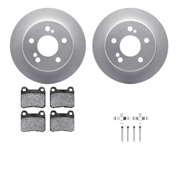 Dynamic Friction Company Rear Geospec Brake Rotors with 5000 Advanced Brake Pads includes Hardware 4512-63126