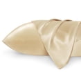 thumbnail image 1 of Juego de fundas de almohada Bedsure satinadas, color champán y dorado, textura sedosa, 1 of 7