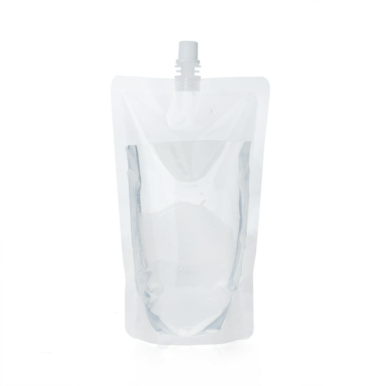 Muka 100 PCS 1.75 OZ Clear Spout Drink Bags, Clear Drink Bags
