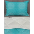 thumbnail image 3 of Aqua Damask Comforter & Sham Bedding Set, Detailed Intensive Motifs Floral Inspired Repetitive Print, 3 pcs Duvet Set Microfiber Filling Quilt, 5 Sizes, Deep Sky Blue Sky Blue, by Ambesonne, 3 of 4