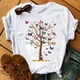 thumbnail image 3 of Camiseta Con Estampado De Árbol De Mariposa Para Mujer , Ropa De Verano De Manga Corta , Negra Blanca S-3XLpangjing, 3 of 4