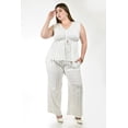 thumbnail image 1 of Conjunto rayado de lino Roman Fashion /Tallas Extras, 4377 (Hueso) beige 42, 1 of 6