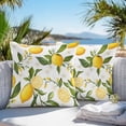 thumbnail image 4 of Lemon Summer Outdoor Pillow Covers Pack of 2 Floral Lemon Yellow Green Waterproof Throw Pillow Covers Decorative Cushion Cases for Patio Garden Tent Balcony Couch 20x20 inch, 4 of 8