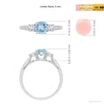 thumbnail image 3 of ANGARA Natural Classic Prong Set Round Aquamarine and Diamond Three Stone Ring in 14K White Gold for Women (Size-5mm) | March Birthstone, Anniversary, Jewelry Gift for Women | Natural Aquamarine Ring, 3 of 7