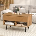 thumbnail image 4 of Costway Table Basse Relevable de 31,5 Pouces Table Moderne avec Compartiment Caché Pieds en Bois pour la Maison Naturel, 4 of 10