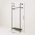 thumbnail image 3 of pamo Industrial Pipe Clothing Rack with Shelf - 300 lbs Capacity - Wall Mounted Clothes Rack and Walk In Closet with Metal Shelf for Wardrobe, 3 of 9