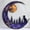 Ver B, variant on Galaxy Moon Cat Metal Wall Art, Celestial Night Sky Decorative Wall Decor