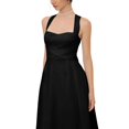 thumbnail image 2 of Summer Midi Dresses for Women Halter Sleeveless Square Neck Dresses Fitted Waist Causal Solid Dress, 2XL, 2 of 7