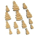 thumbnail image 1 of Wedding Cake with Heart Wood Mini Charms Shapes DIY Craft Jewelry - No Hole - 18mm (17pcs), 1 of 7
