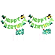jojofuny Baby Birthday Banner Assorted Color Non Woven Fabrics 4Pcs 6.69x4.72In