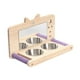thumbnail image 3 of Accesorio para jaula de loro, percha de madera con espejo y comederos, juguetes para periquitos., 3 of 9
