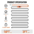 thumbnail image 2 of KFFKFF Pipe Heating Cable, 18FT 7W/FT Thermal Strip for Tubes with Integrated Temperature Control, Water Tube Warming Wire Safeguards PVC Hose, Metallic and Synthetic Tubes from Ice Formation, 2 of 9