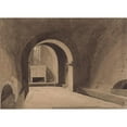 thumbnail image 2 of John Sell Cotman 14x11 Gold Ornate Wood Frame and Double Matted Museum Art Print Titled - Crypt of Saint Gervaise, Rouen, Normandy (ca. 1817), 2 of 4