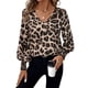 thumbnail image 1 of Blusa Holgada de Abullonada y Cuello en V para Mujer, Estilo Casual, Dulce y . Marrón M, 1 of 9