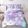 thumbnail image 1 of YST Mermaid 7-Piece Bedding Set, Gradient Purple Rainbow Comforter Set with Sheets, Queen, 1 of 5