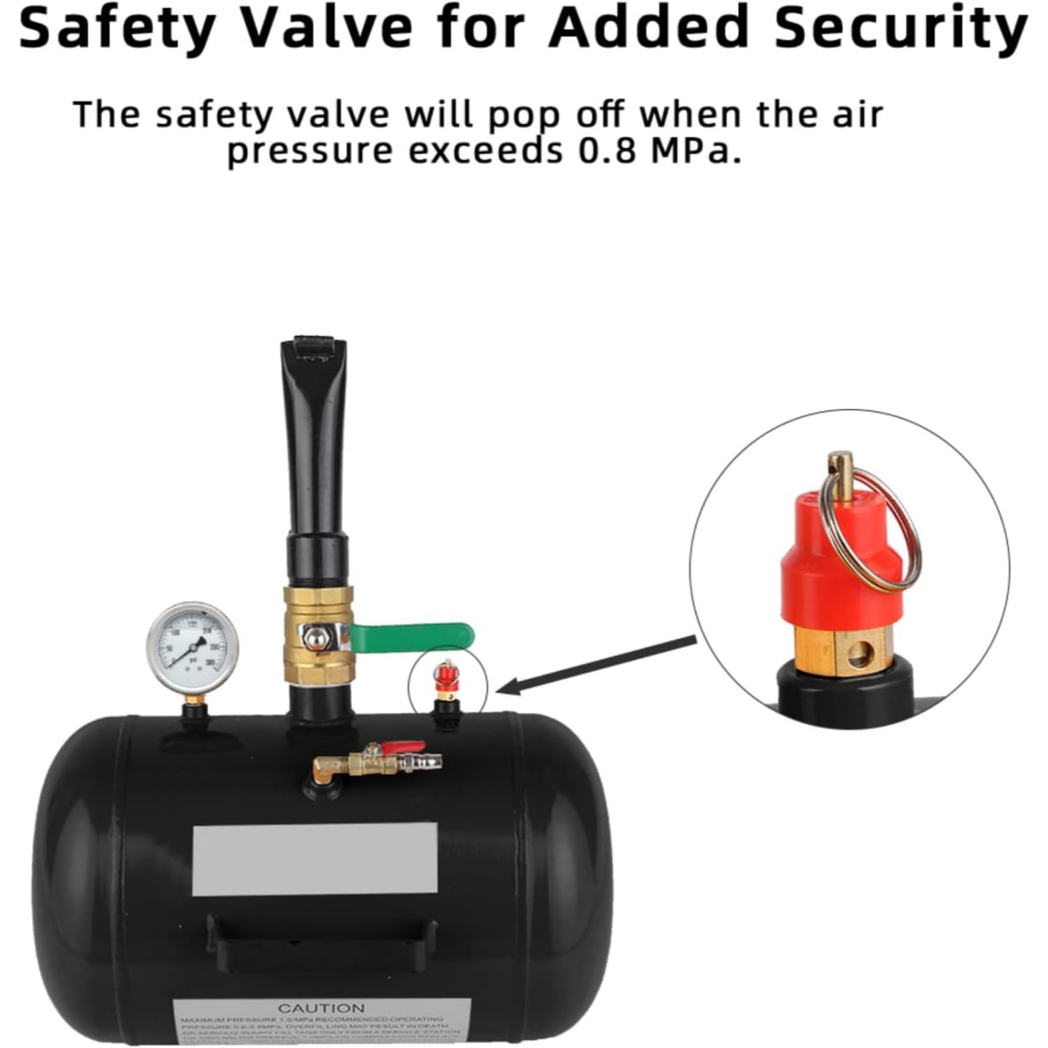 Ktaxon 5 Gallon Air Tire Bead Blaster Seater, Wheel Seating Tool Inflator Tank for Truck ATV, 85-116PSI Operating Pressure, Black
