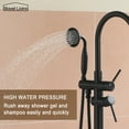 thumbnail image 4 of Boyel Living Freestanding Bathtub Faucet with Hand Held Shower and Double Handle Tub Filler Floor Mount Spray Tub Spout (Matte Black), 4 of 8