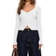 thumbnail image 3 of Cárdigan de Larga para Mujer, Suéter Corto de Punto Abierto, Chaqueta con Cuello en V y Botones para Otoño Cremoso M, 3 of 10