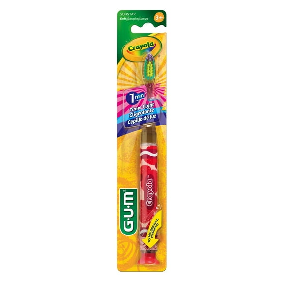 GUM® CRAYOLA™ Kids Timer Light Toothbrush, Soft Bristles, 3+