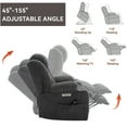 thumbnail image 5 of Up to 350 LBS Chenille Power Lift Recliner Chair, Heavy Duty Motion Mechanism with 8-Point Vibration Massage and Lumbar Heating, USB and Type-C Ports, Stainless Steel Cup Holders, Grey, 5 of 19