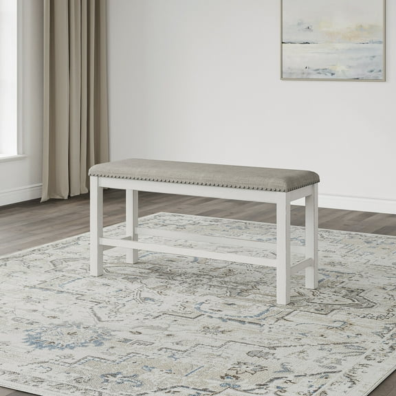 Signature Design by Ashley Robbinsdale 49" Counter Height Dining Bench, Antique White