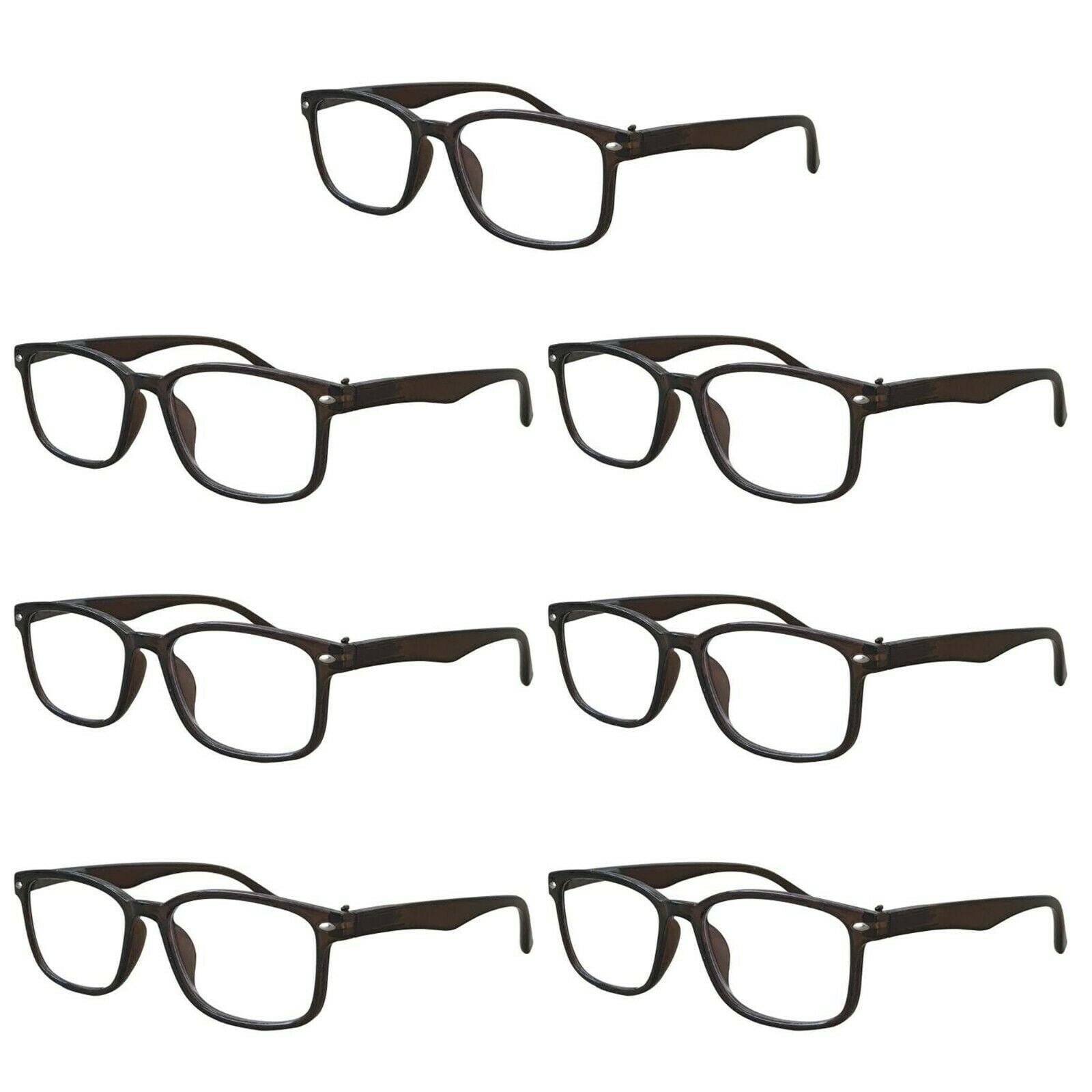 7 Packs Unisex Square Frame Blue Light Blocking Computer Reading Glasses Readers for Men Women +2.00