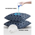 thumbnail image 4 of Pack of 2 Outdoor Pillow Covers, Blue Moroccan Tile Pattern Waterproof Square Throw Pillowcase Cushion Decorative Pillow Covers for Couch Patio Tent, 16x16 in, 4 of 6