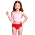 thumbnail image 3 of Girls Swimsuit Size 10 Cutout Bikini Sets for Girls 16-18 Drawstring Girls Swimwear Tankini 3 Pieces Bathing Suit Ruched Color Block Beach Swimwear Z07 Red 3-4 Years, 3 of 7