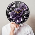 thumbnail image 6 of Yayeee Wall Clock Battery Operated 11.9" Silent Quartz Non-Ticking for Living Room Decor, Purple Roses, 6 of 8