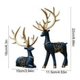 thumbnail image 2 of 2-Pack Black Resin Deer Ornaments Luxury Home Decor for Living Room TV Cabinet Tabletop Holiday Christmas Decorations Elegant Figurines(Blue), 2 of 6