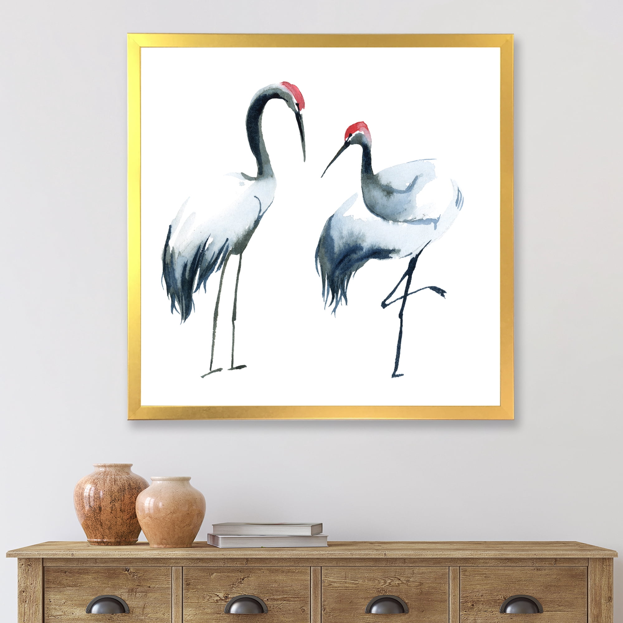 Designart 'Two Monochrome Shadoofs' Farmhouse Framed Art Print