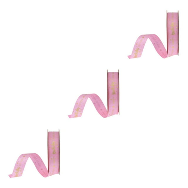 Guardoinrt Happy Birthday Ribbons DIY Gift Wrapping for Cake Flowers Box Pink 20Yard 1.5cm 3Set