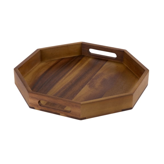 Kalmar Home Octagon Serving Tray - 15" - Solid Bottom