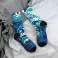 thumbnail image 5 of Fuzoiu Abstract Blue Skull Print Athletic Crew Socks for Men & Women,Casual Crew Socks,Above Ankle Crew Socks for Business, Casual, 5 of 6