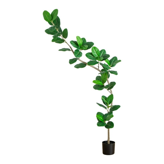 Nearly Natural 7ft. Artificial Curved Trunk Audrey Ficus Tree