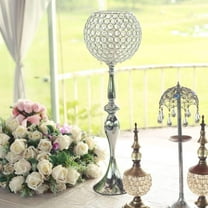 Efavormart 30" Silver Acrylic Crystal Goblet Candle Holder Flower Ball Centerpiece For Wedding Events Decoration
