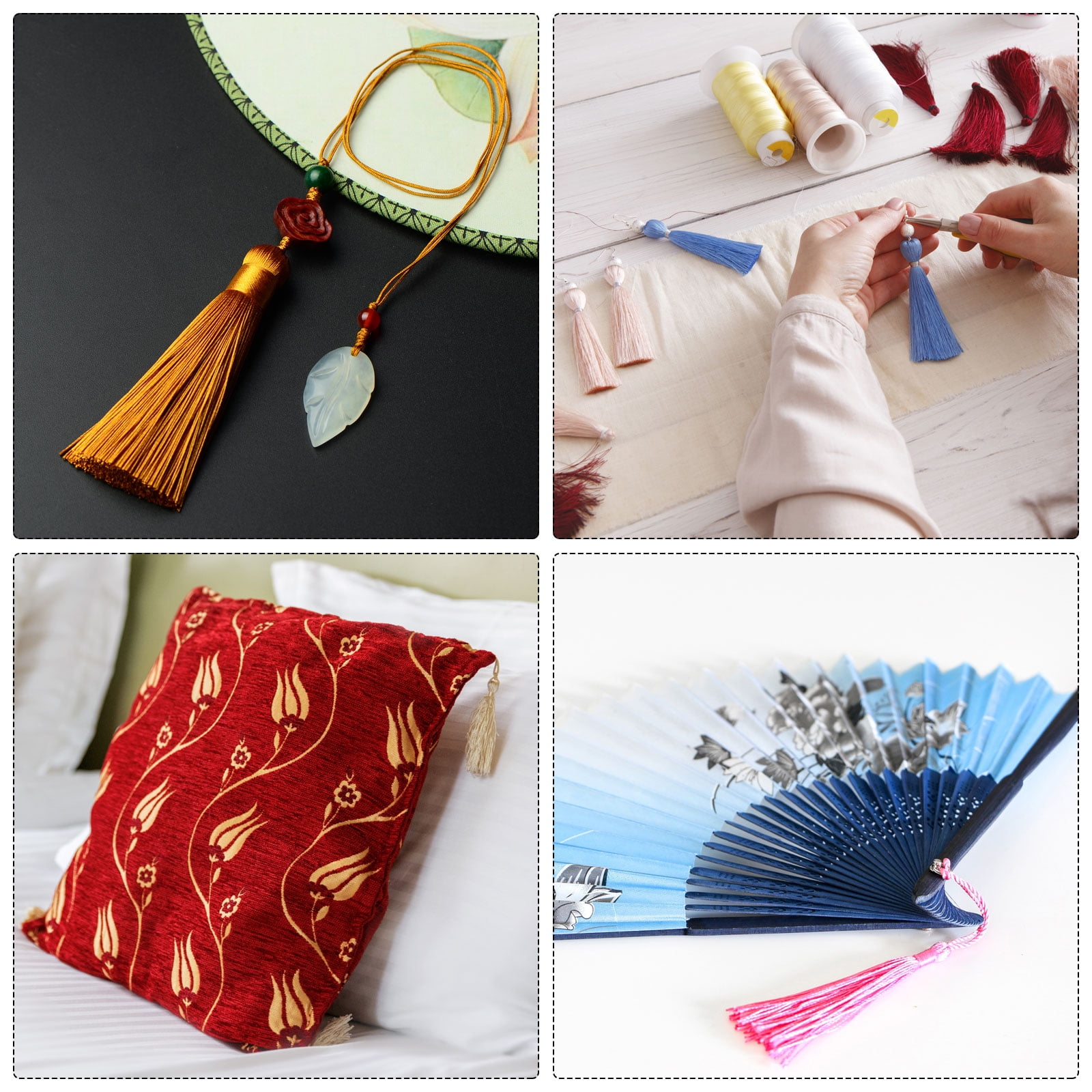 Unique Bargains Mini Bookmark Tassels Handmade Floss Craft for Jewelry Making Chestnut