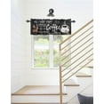 thumbnail image 6 of Kitchen Cafe Valance Curtain for Small Windows,Farm Steaming Coffee and Beans Rod Pocket Short Valances Funny Quote on Black Board Window Treatment Panel for Living Room/Bedroom/Bathroom,42x12in, 6 of 9
