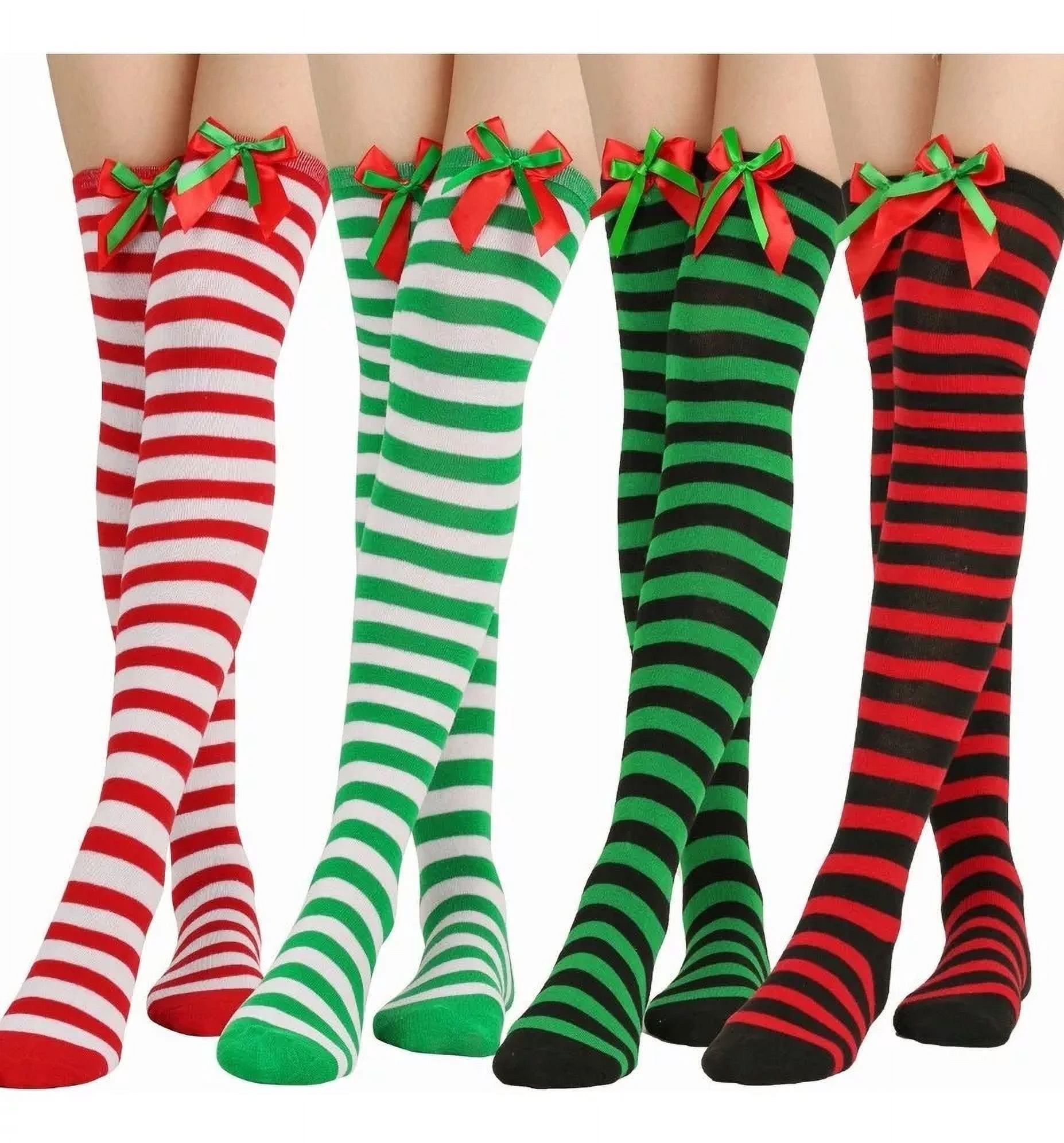 H 4 Pares De Calcetas Navideñas De Medias Largas Para Mujers | Bodega ...