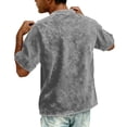 thumbnail image 5 of GrmtClth Denim Shirts for Men 2026 Vintage Short Sleeve T-Shirts Breathable Henley Tops Fashion Button Blouse Gray 3XL, 5 of 8