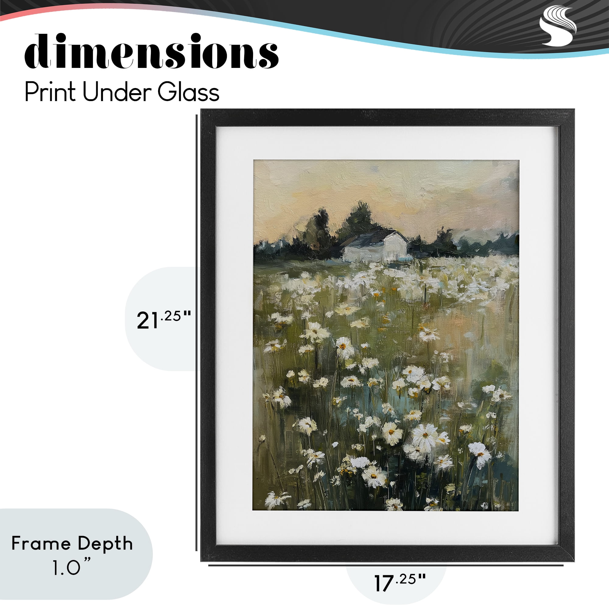 Stupell Industries Expressive Endless Daisies Black Framed Print Under Glass, design by Svetlana Aleynikova