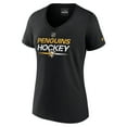 thumbnail image 2 of Women's Fanatics  Black Pittsburgh Penguins Authentic Pro V-Neck T-Shirt, 2 of 3