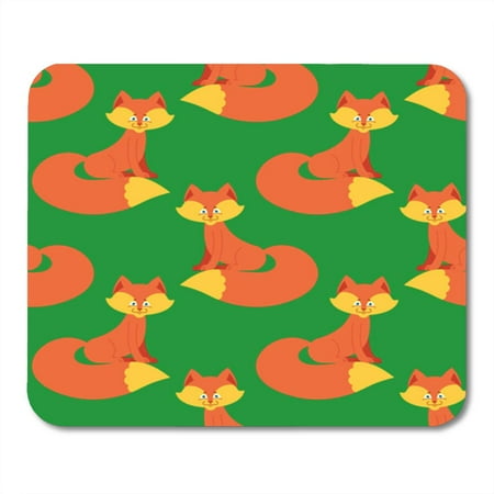 Childrens Mouse - LADDKE Colorful Fox Pattern Cute Wild Beast for Childrens Orange Mousepad Mouse Pad Mouse Mat 9x10 inch