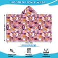 thumbnail image 2 of Halloween Cute Icons on Pink Pattern Hooded Bath Towel，60"x35" for Ages 3 To 12 Kids, Quick Dry Lightweight Soft Microfiber Hood Beach Towel Cover Up for Kids, 2 of 7